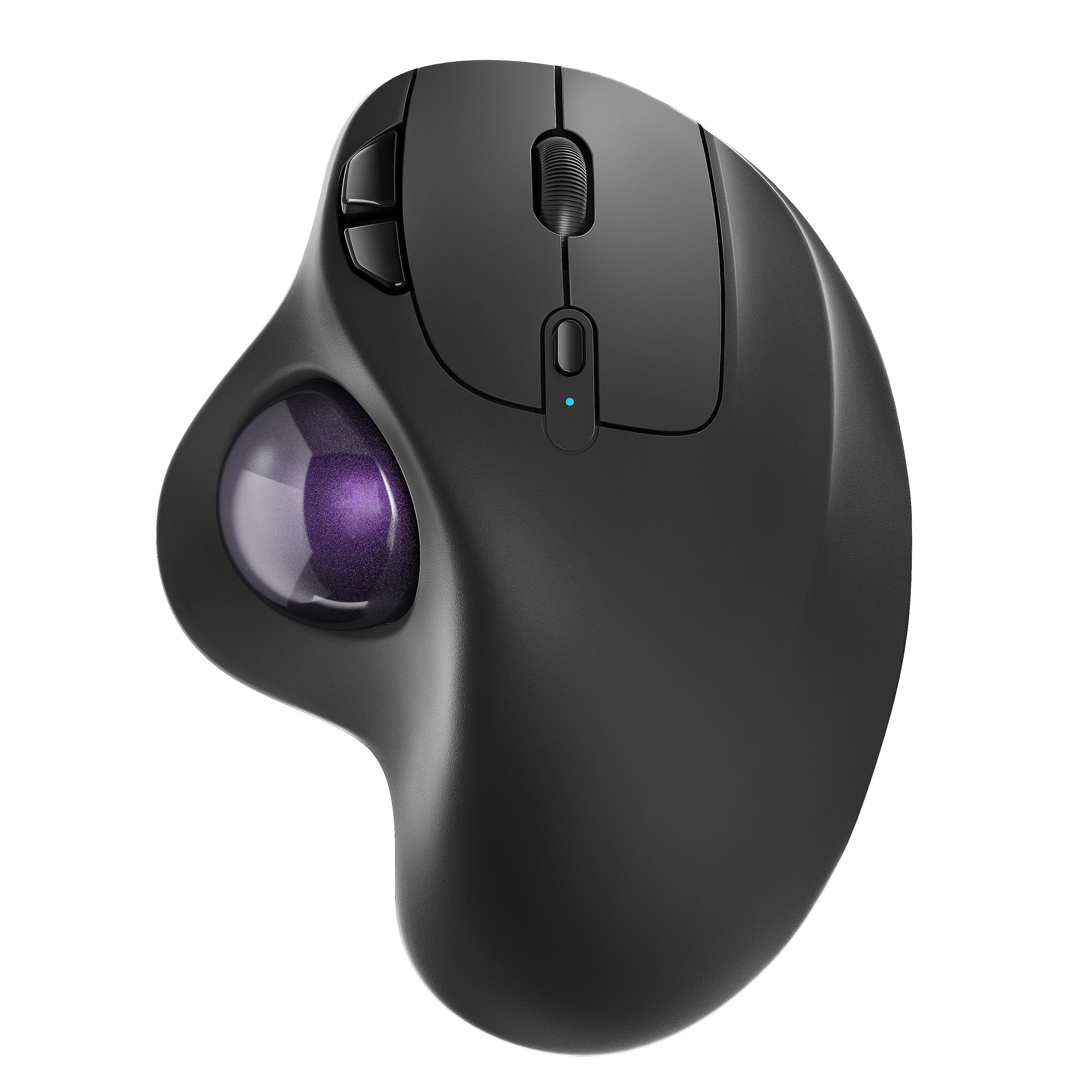 Nulea M501 Wireless Trackball Mouse, Rechargeable Ergonomic, Easy Thumb Control, Precise & Smooth Tracking, 3 Device Connection (Bluetooth or USB Receiver), Compatible for PC, Laptop, Mac
