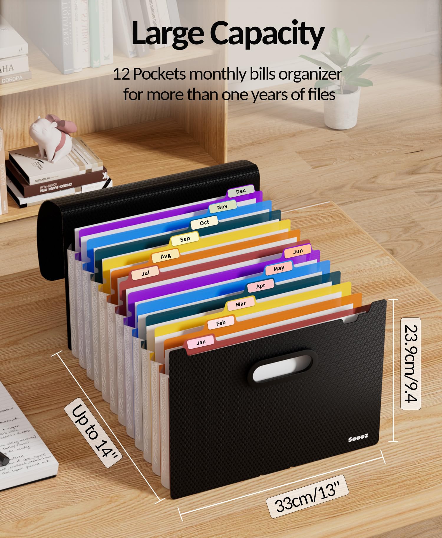 Sooez Accordion File Organizer for Documents and Desk Storage