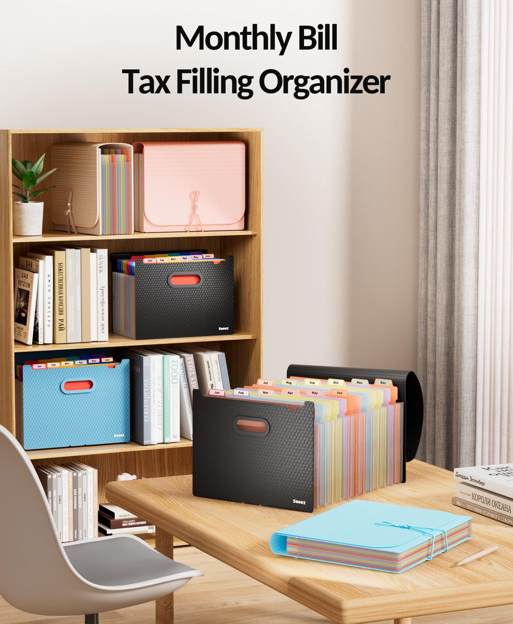 Sooez Accordion File Organizer for Documents and Desk Storage