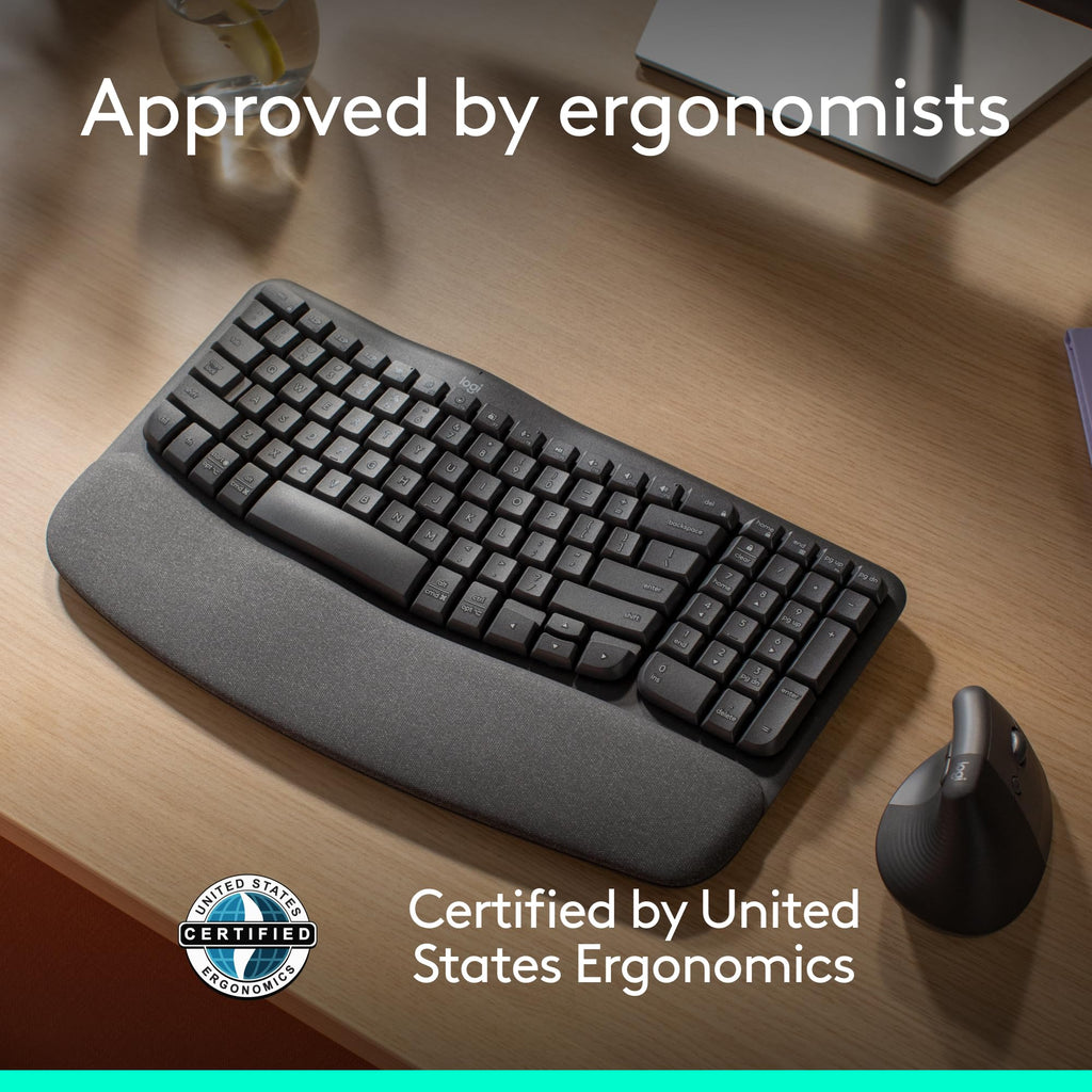 Logitech Wave Keys Ergonomic Wireless Keyboard & Mouse Combo