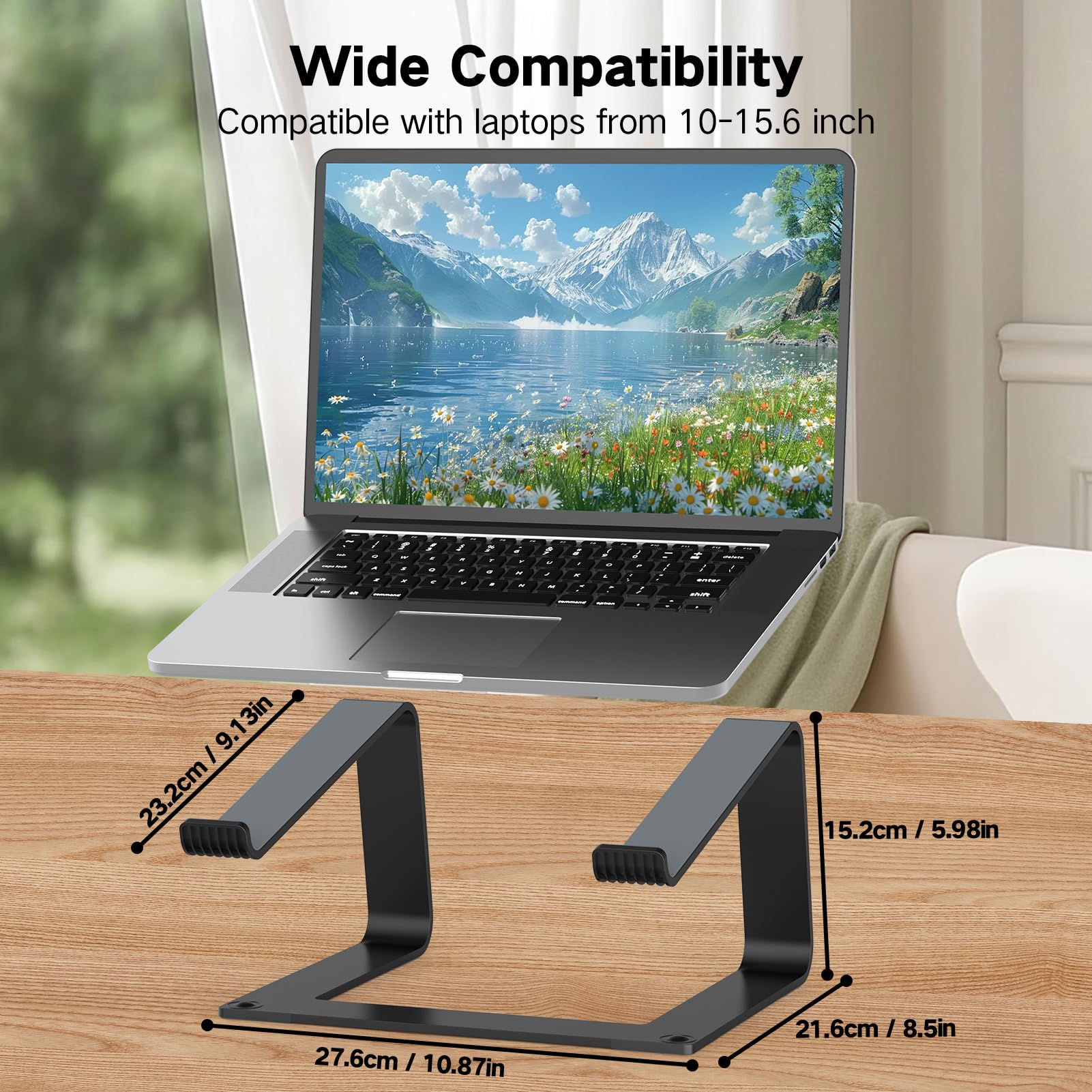 Tonmom Laptop Stand for Desk, Aluminum Laptop Riser Holder