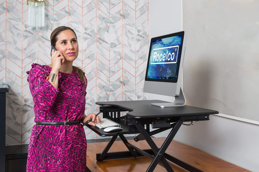 Rocelco 32" Height Adjustable Standing Desk Converter