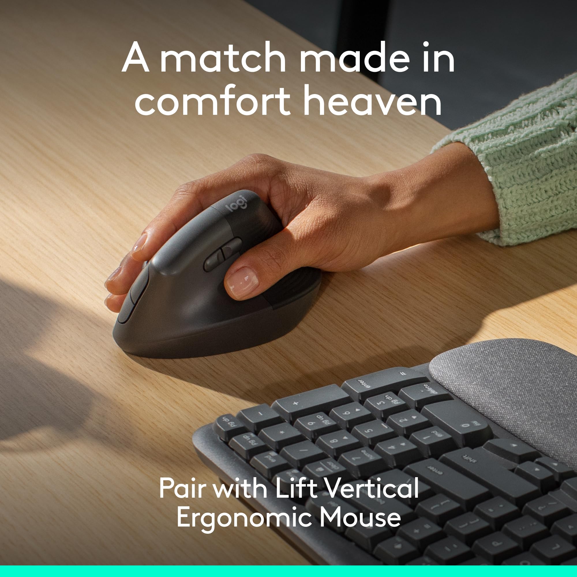 Logitech Wave Keys Ergonomic Wireless Keyboard & Mouse Combo