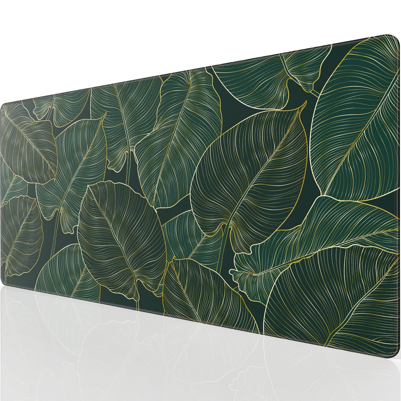 KTRIO Large Gaming Mouse Pad with Superior Micro-Weave Cloth, Extended Desk Mousepad with Stitched Edges, Non-Slip Base, Water Resist Keyboard Pad for Gamer, Office & Home