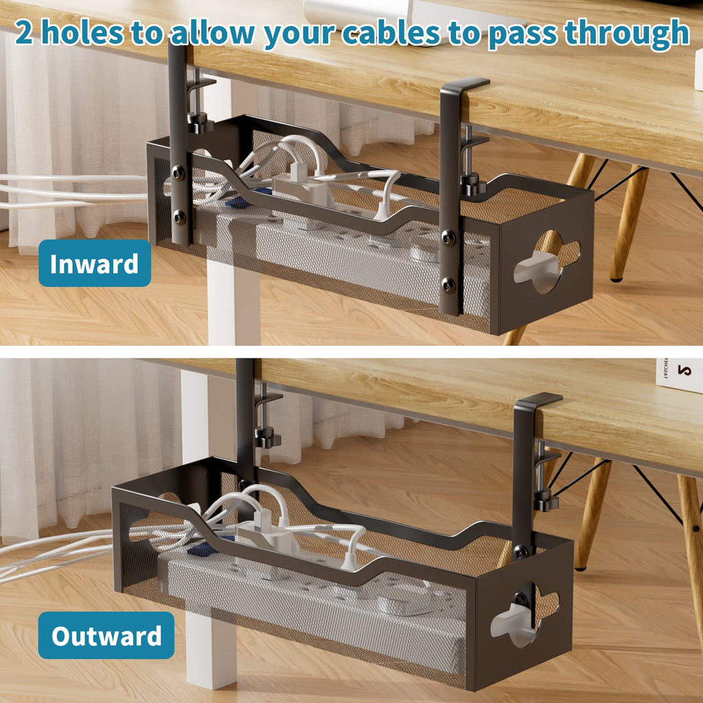 Under-Desk Cable Management Tray for Organized Workspaces