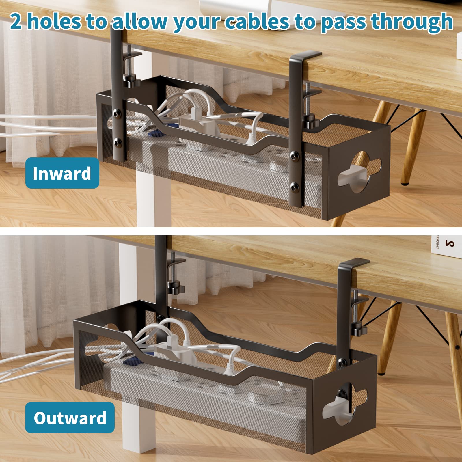 Under-Desk Cable Management Tray for Organized Workspaces