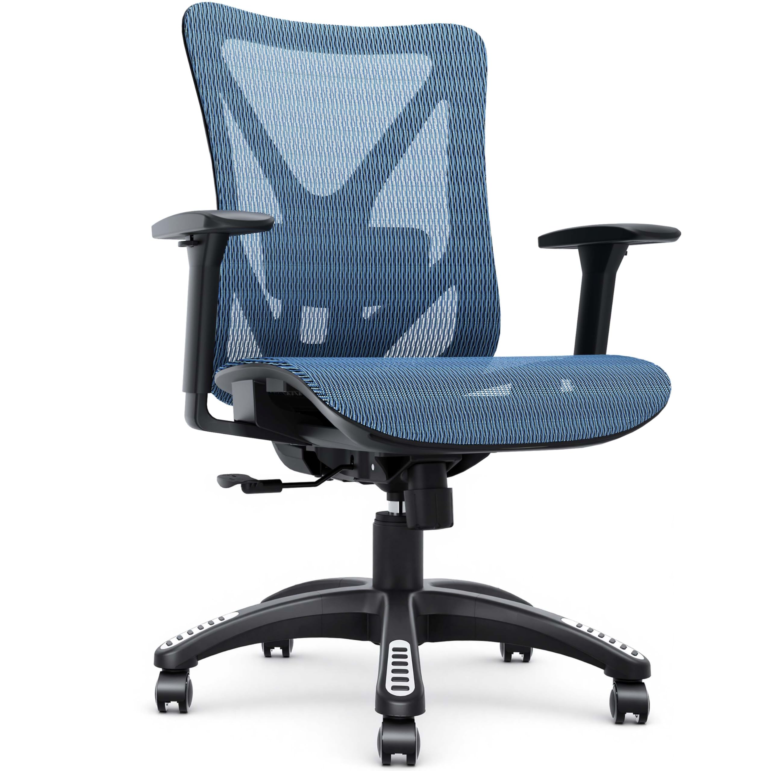 Ergonomic Office Chair, Mesh Computer Desk Chairs with BIFMA X5.1 Certified, Adjustable Lumbar Support, 3D Arm, Tilt Back, Wide Seat, Comfy Swivel Work Task Chair for Company and Home