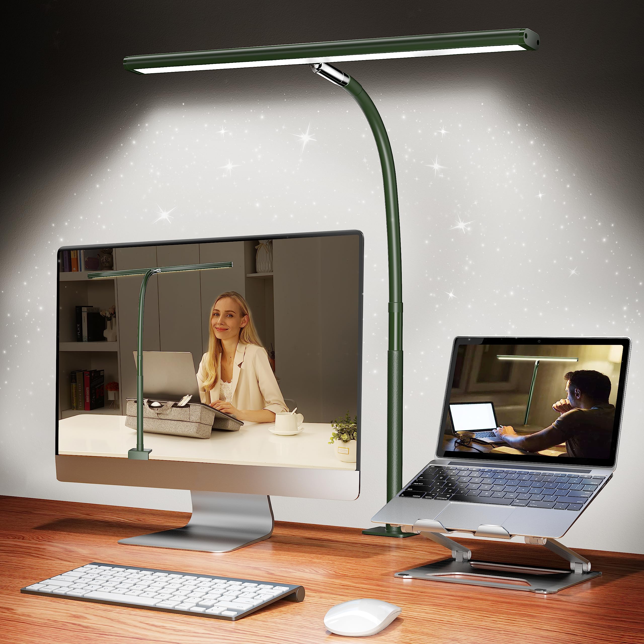 Airlonv 17-Inch Clamp LED Desk Lamp with Stepless Dimming